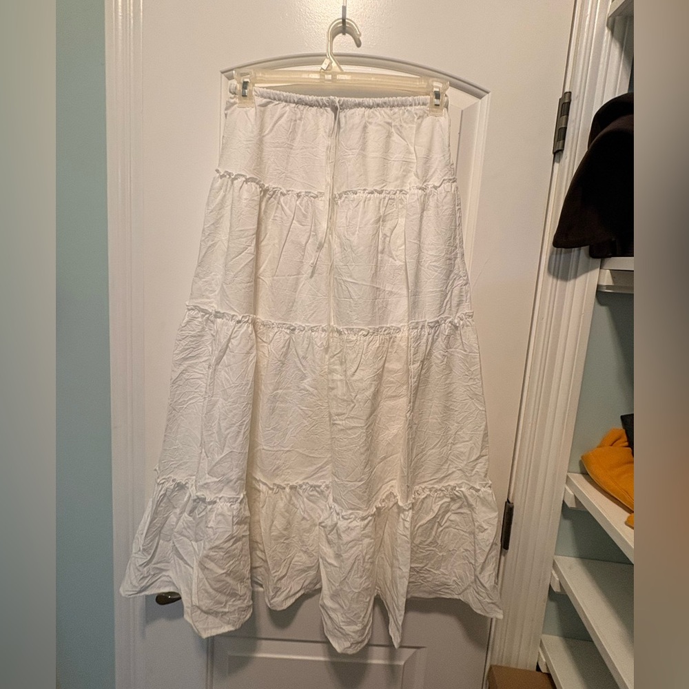 Wild Fable Cream Maxi Tiered Skirt